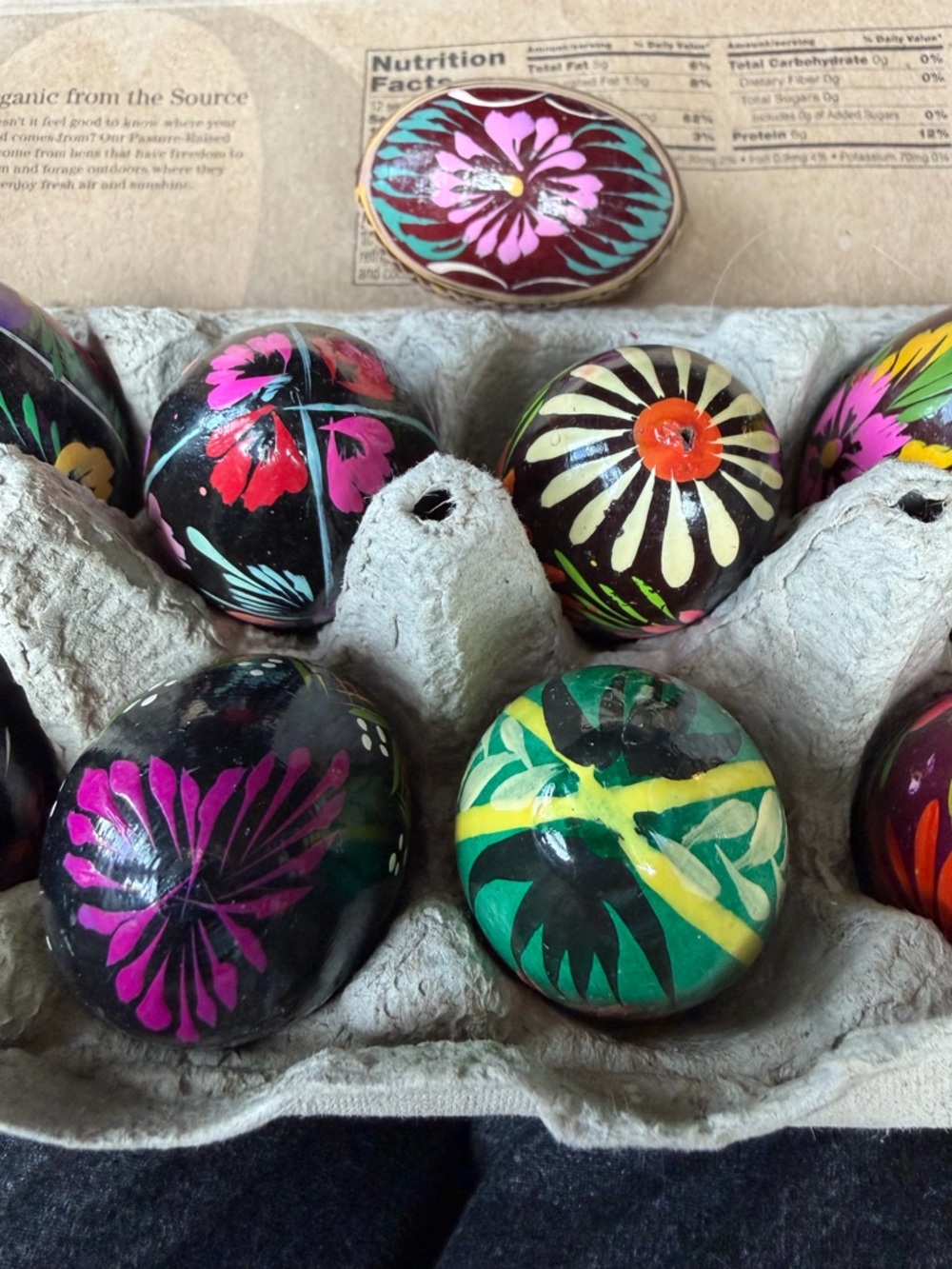 Handpainted Wood Eggs (13) As Is Collectible 1970’s Some With Paint Chipped - Picture 14 of 16